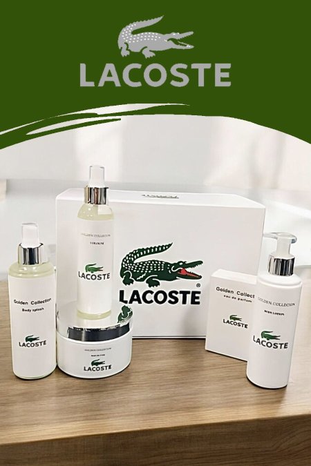 طقم عطر ماركة - رجالي - Lacoste white